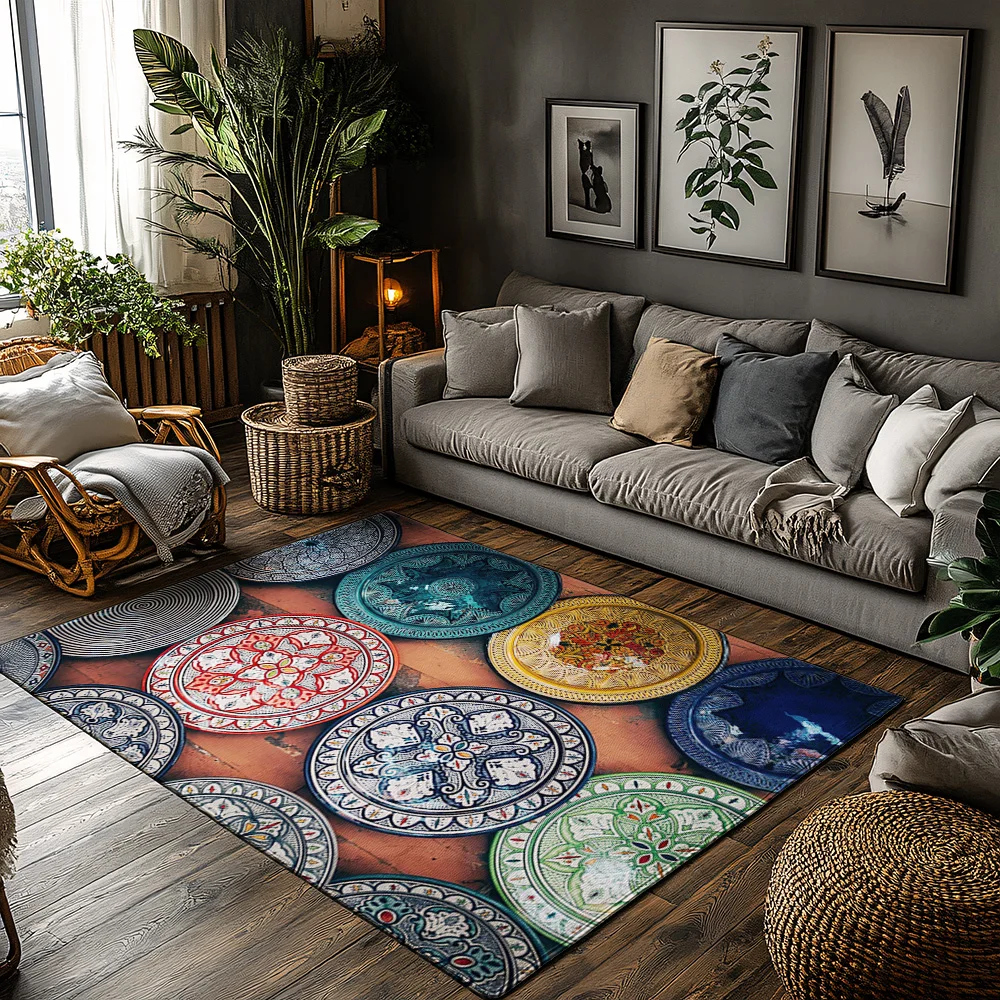 

Марокканский ковер, винтажный перский ковер, богемный напольный коврик, нескользящий коврик для дома, декор для гостиной, спальни, акцентный ковер, стильный F