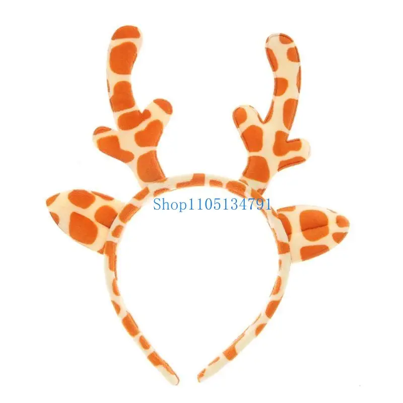 

98 км повязка на голову с пушистыми оленьими ушками и рогами для женщин, рождественский головной убор с героями мультфильмов