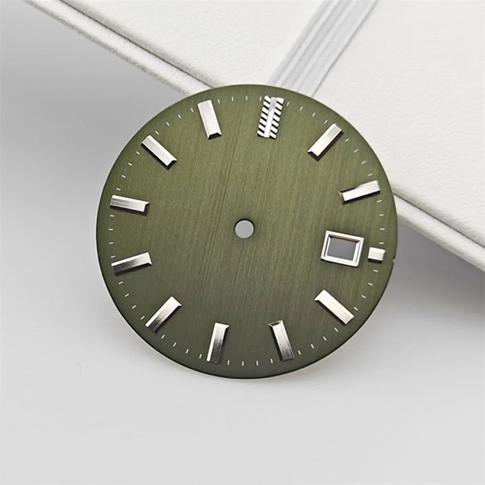 32.5mm Watch Dial for NH35 NH36 Movement DIY Dial Silver Nail No Luminous Replacement Watch Face Accessories