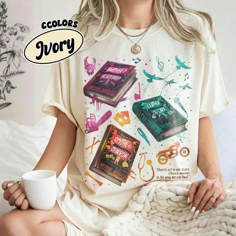 

Butcher Blackbird Book Series Comfort T-Shirt Women Scythe Sparrow Brynne Weaver Inspired Unisex Tee Trendy Casual Streetwear
