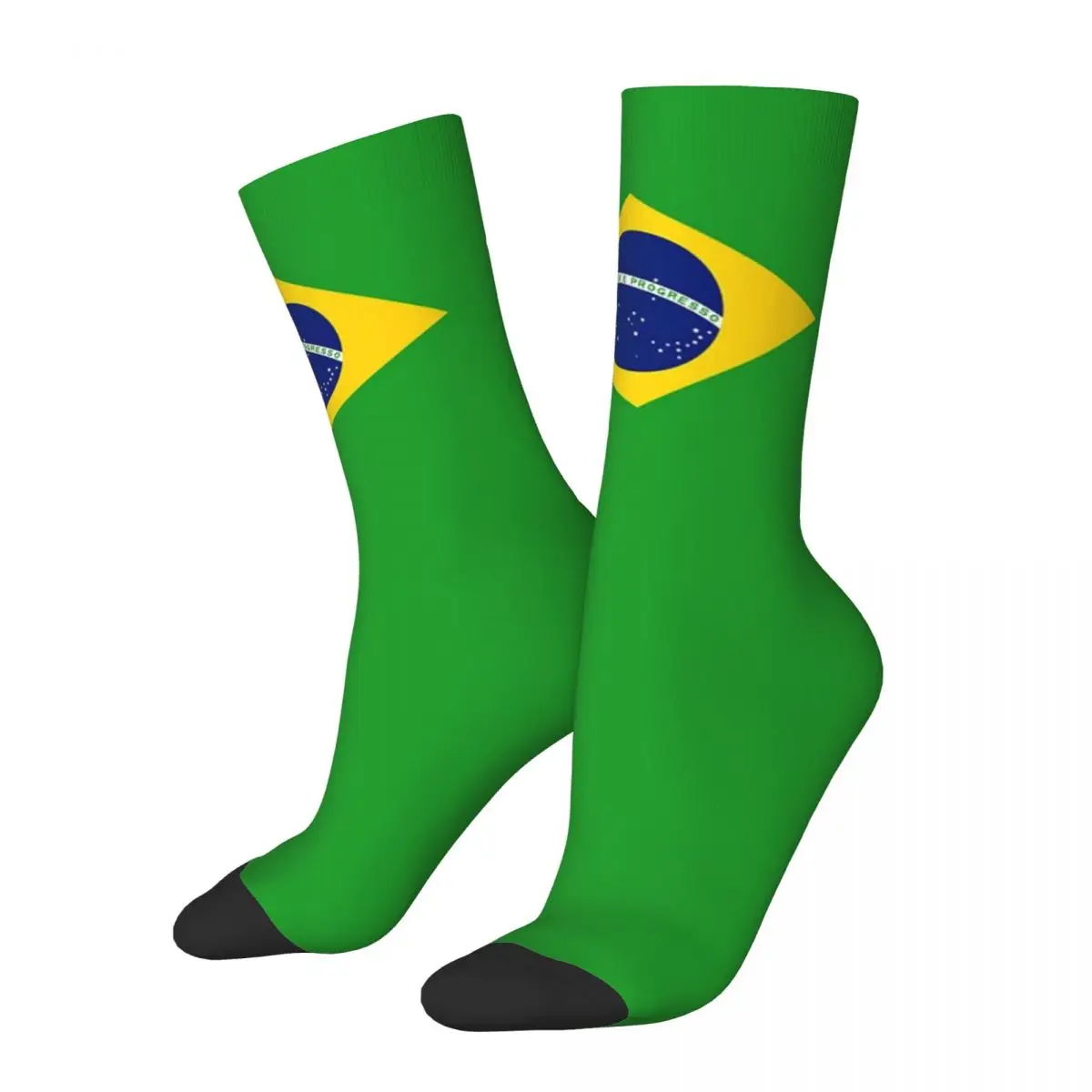 Brazil National Flag Socks Harajuku Super Soft Stockings All Season Long Socks Accessories for Man\'s Woman\'s Gifts