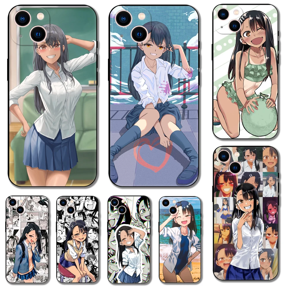 miss nagatoro ，phone case for iphone，14 5s 2020se 6 6s 7 8 plus x 10 XR XS 11 12 13 mini pro MAX black soft tpu back cover