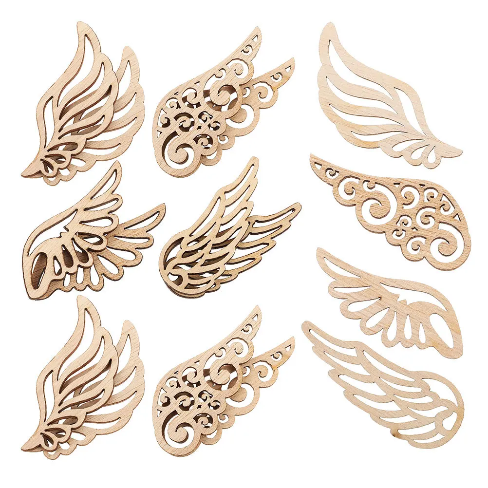 

80Pcs Unfinished Wood Angel Wings Cutouts Natural Rustic Finish DIY Craft Supplies Home Decor Wedding Christmas Decorations