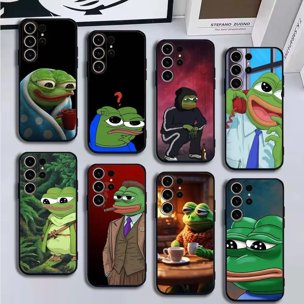 

Funny-y Sad Frog_G_P-pepe Phone Case For SamsungS25,24,21,22,23,30,Ultra,20,Plus,Fe,Lite,Note,10,9,Soft Black Cover