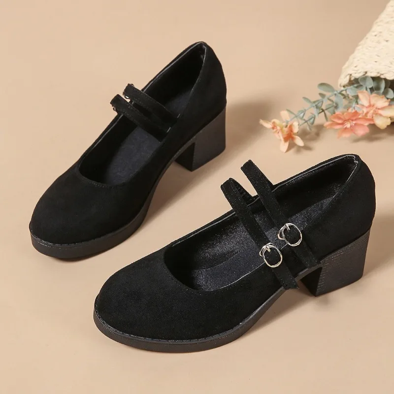 The new cloth shoes for women's wedges recreational shoe anti-slip work shoes black cloth women dancing mother