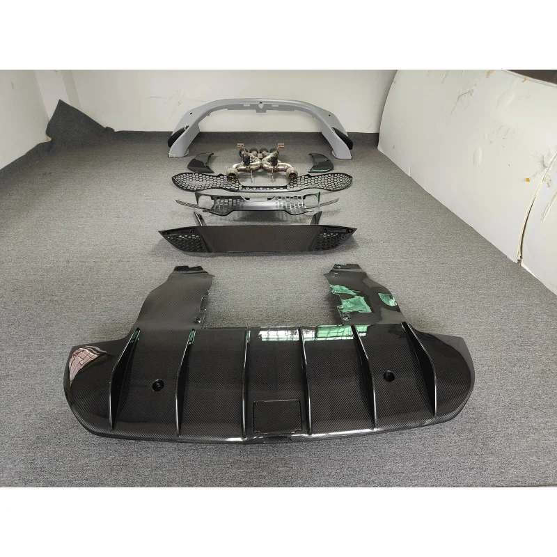 ThrustWorks Hot Selling Upgr Semi Carbon Fiber Bumper, Rear Diffuser Grille, Exhaust Body Kit Durle