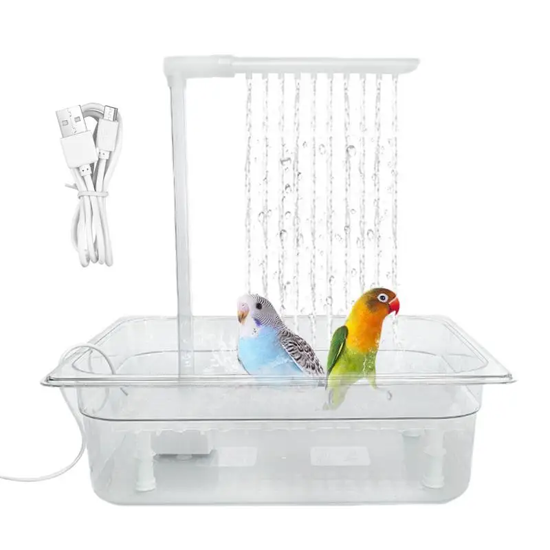 Parrot Automatic Bathtub Bird Bath Tub Bird Parrot Bathing Tub Fountain Parrot Shower Feeder Bowl Birdbath Shower Accessories