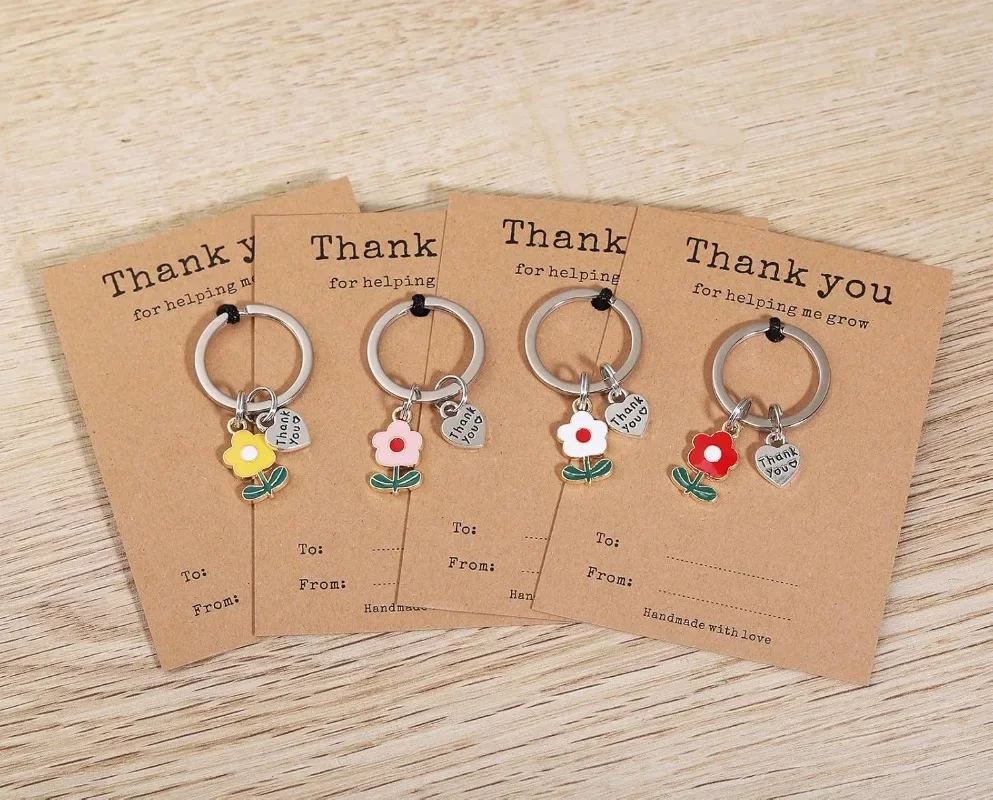 شكرًا لك على مساعدةني على نمو سلسلة مفاتيح مع بطاقة، هدايا سلسلة مفاتيح تقدير المعلم بكميات كبيرة هدية عيد الميلاد في عيد المعلم #6