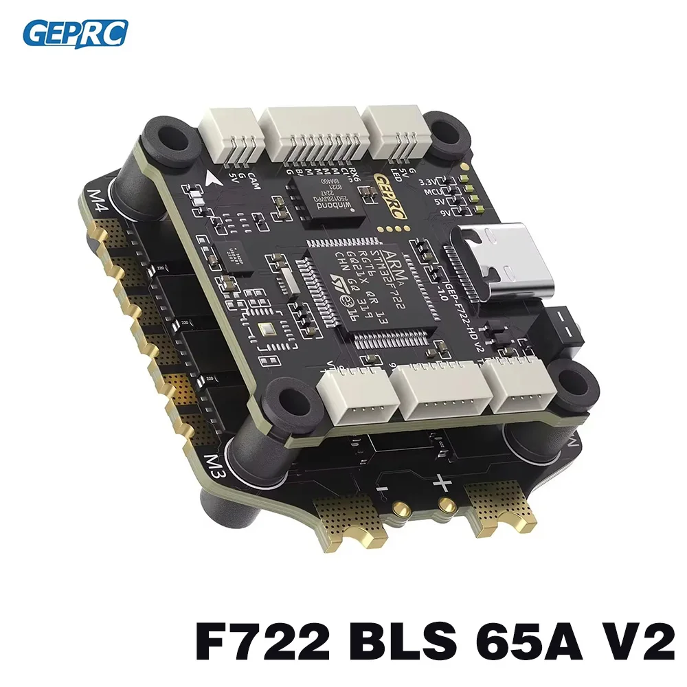 

GEPRC TAKER F722 BLS 65A V2 STACK 65A 4IN1 ESC Flight Controller Data Analyze Record Flight Data Plug and Play Racing FPV Drone