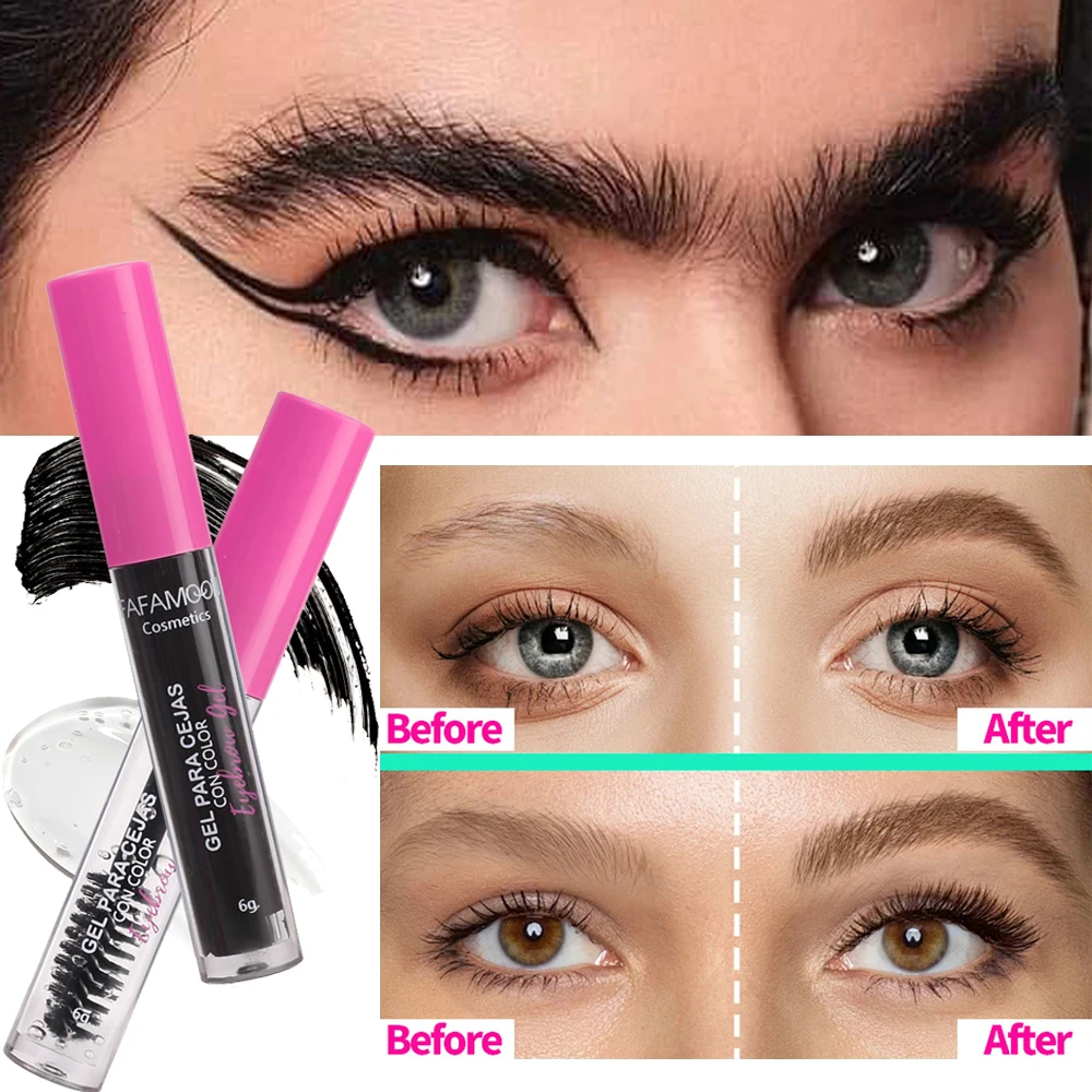 Langdurige Wenkbrauwcrème En Styling Wenkbrauwgelset Waterdichte Vloeibare Wenkbrauwverkleurende Gel Zwarte Natuurlijke Mascara Tint Make-Up