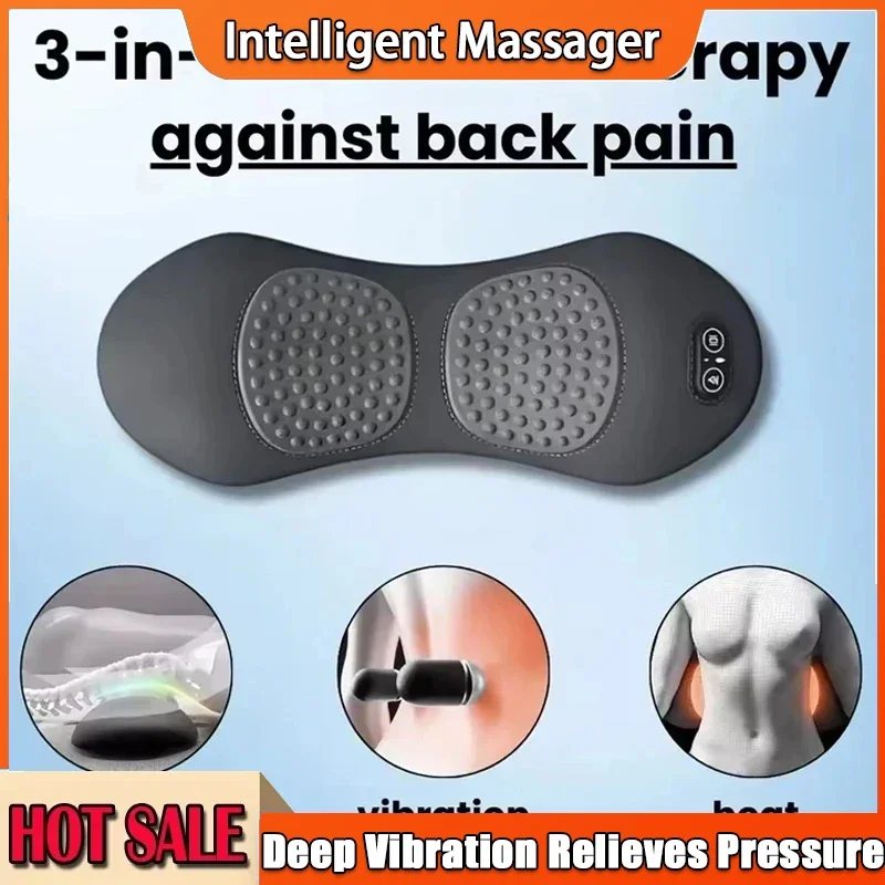 

Lower Back And Waist 3-in-1 Shiatsu Back Massager for Bed Portable Deep Tissue Pain Relief for Shoulder