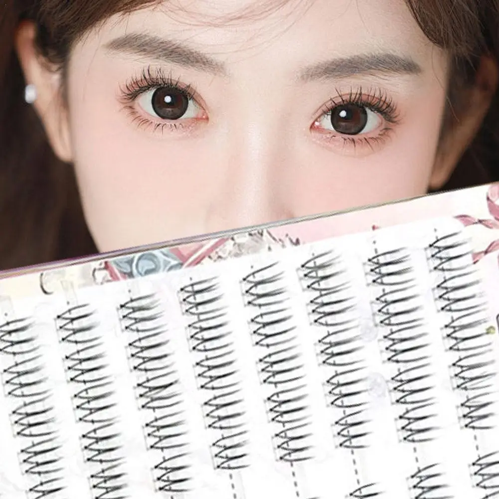 

New U-shaped Individual False Eyelashes Lash Extension Noglue Idol Lashes Natural Comic Eye Lash Clusters Makeup Cosplay