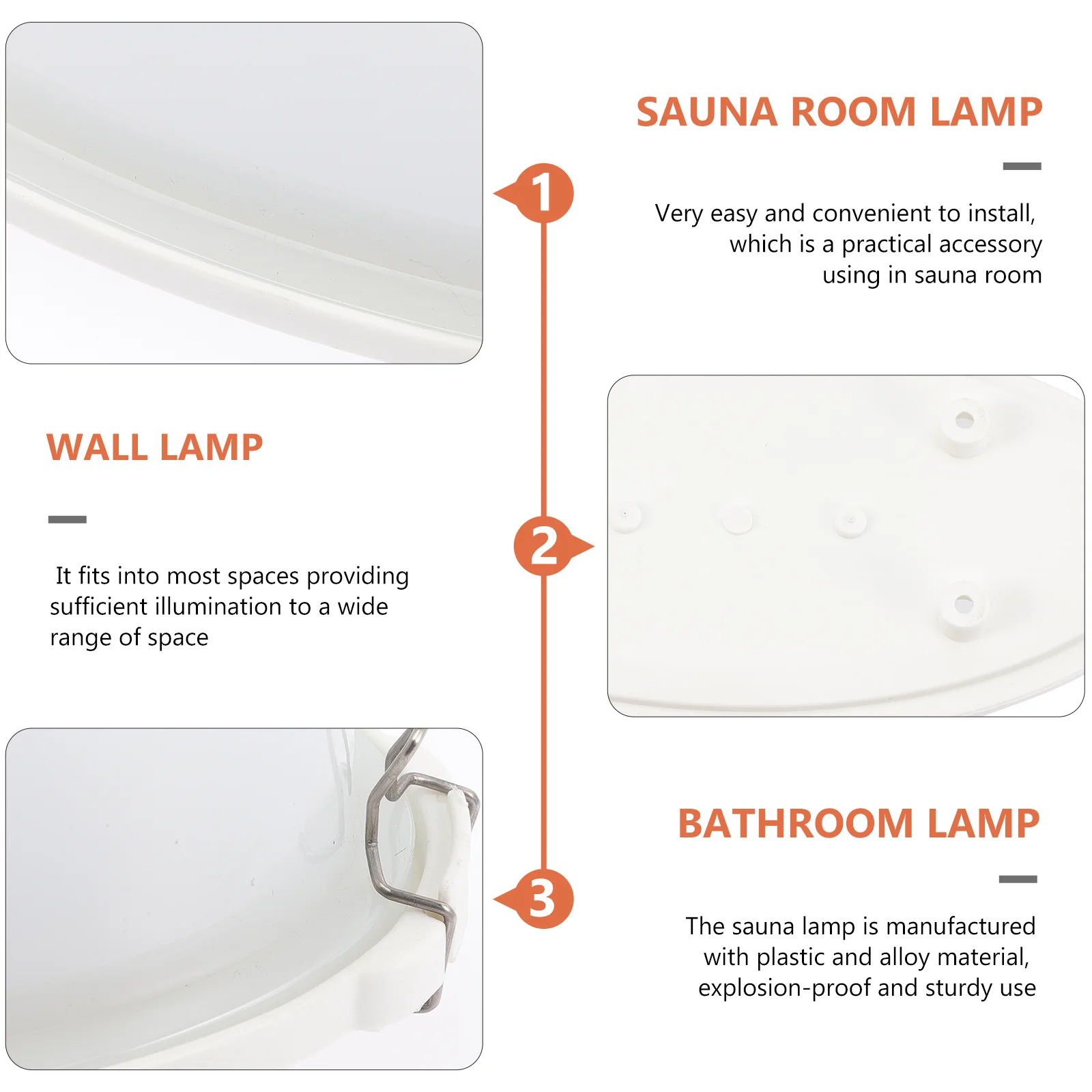 

Explosion-Proof Fog Resistant Lamp Shade for Sauna Room Waterproof Steam Proof Light Fixture Plastic Alloy Material Easy Install