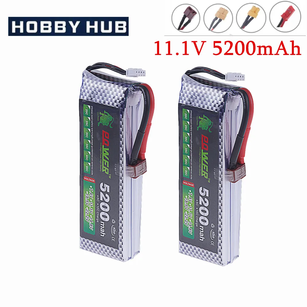 

3S Lipo Battery 11.1V 5200mah 60C For RC Car Quadcopter Drone Airplane Helicopter With XT60 Deans T XT90 EC5 11.1V Battery