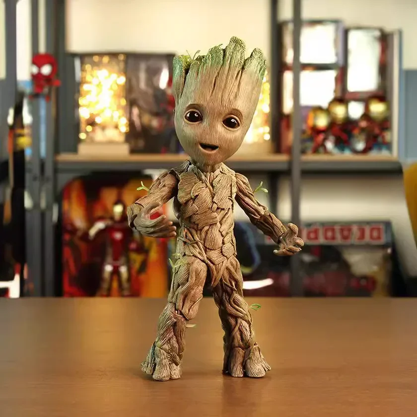 

26cm Marvel Guardians of The Galaxy Groot Action Figure Toys Large Cute Small Tree Man Statue Model Doll Ornament Gifts