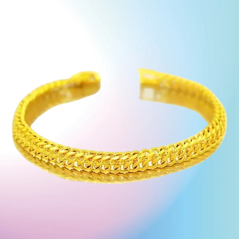 

NEW Gold Bracelet Women 9999 24k Real Gold Bracelet Transit Beads Real Gold Bracelet Adjustable 3D Fashion Gift