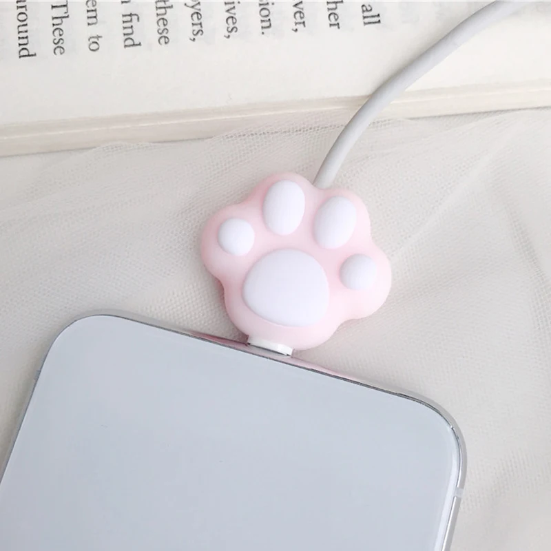 Cute Cartoon Animal Cable Organizers USB C Cable Saver Cover Phone USB Line Charger Data Cord Protector Phone Holder Accessories