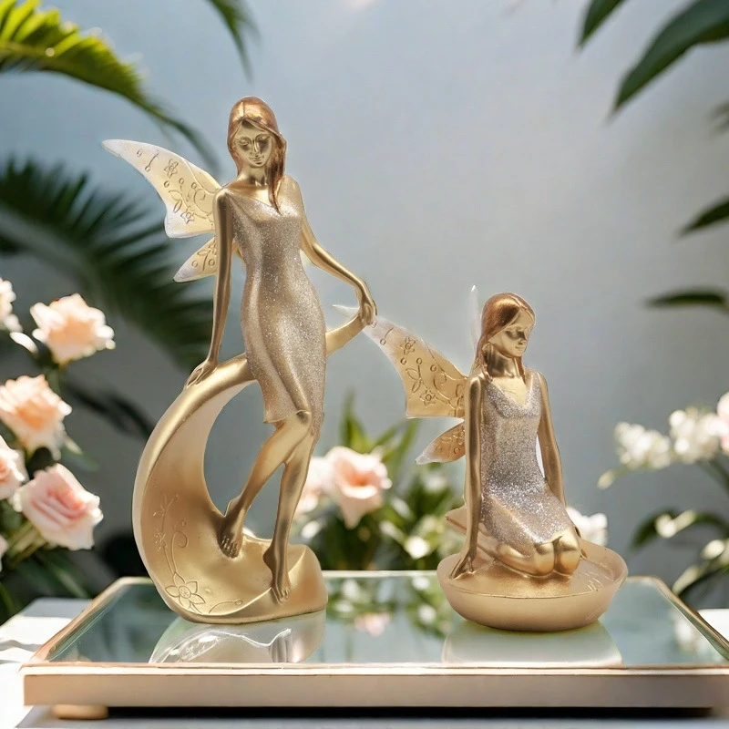 Dance Fairy Girl figurine, decoration for living room and bedroom, TV cabinet tabletop resin handicraft