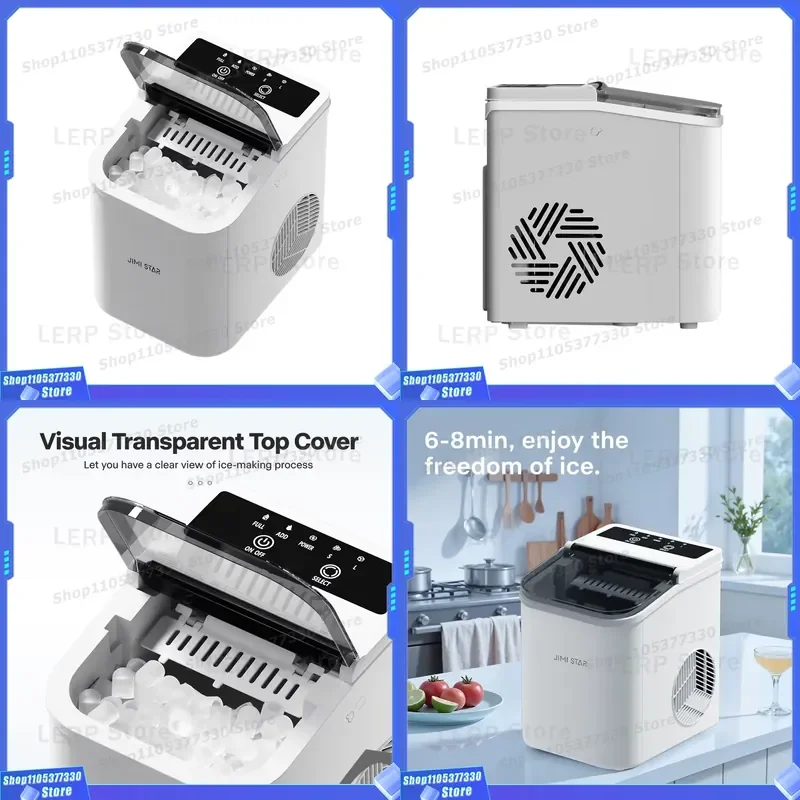 Professional Custom Electric Plastic Counter Top Ice Maker 12kg/day Energy Grade 1 CE CB ETL Certified