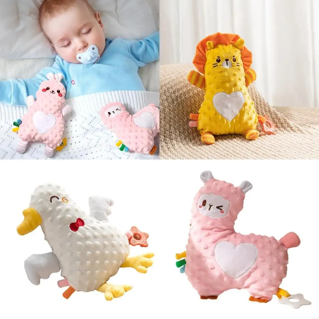 

Infant Snuggle Toy with Texture and Cracker Paper Designs Soft and Safe Teether Towel for Babies Teething and Comforting A2UB