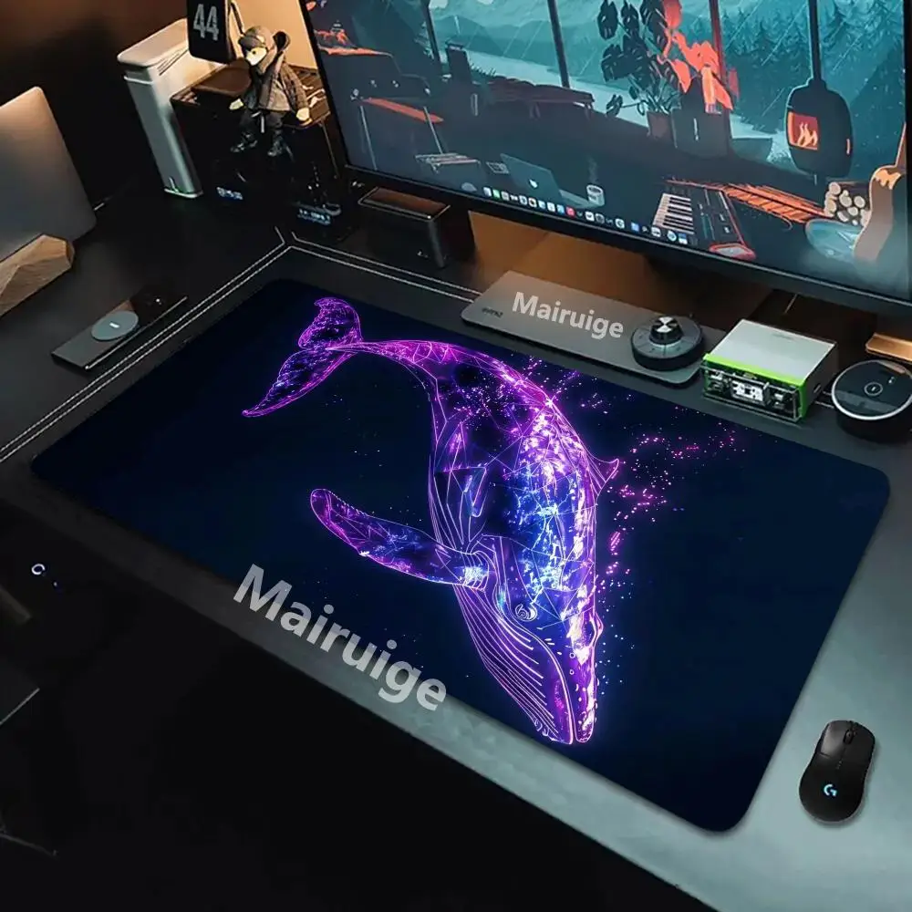 

Black Sea Whale mouse pad Large mousepad keyboard pad Rubber office Desktop Accessories Keyboard pad School office Home gift