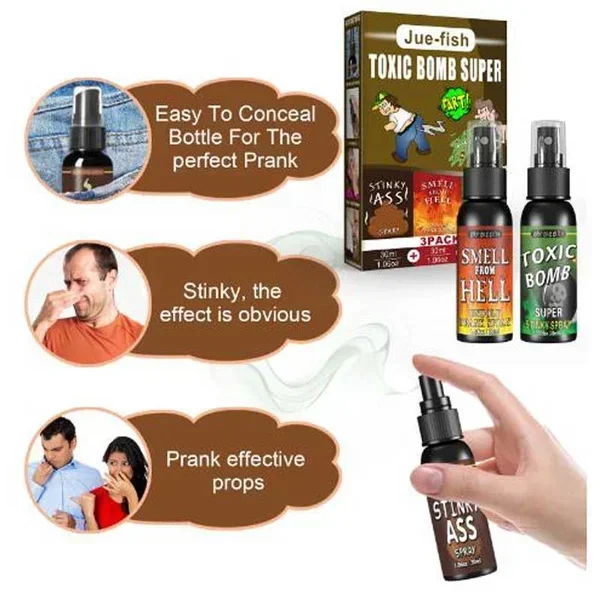 Novelty Fart Gag Prank Joke Spray Stinky Ass Toxic Bomb Smelly Stinky Gas Smell From Hell