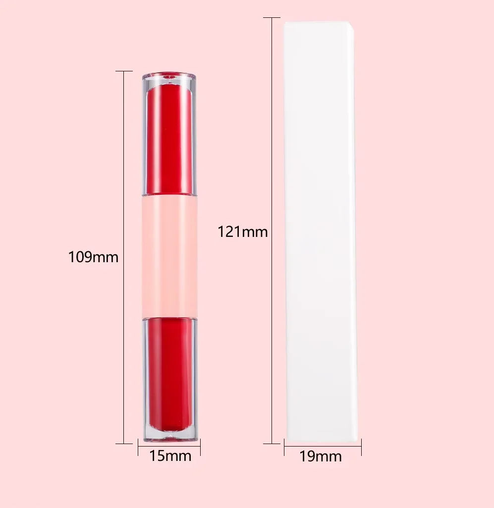 両端リキッドリップスティックリップグロスメイクアッププライベートラベルカスタムマットベルベットリップスティックリップグロス2in1保湿コスメティックバルク