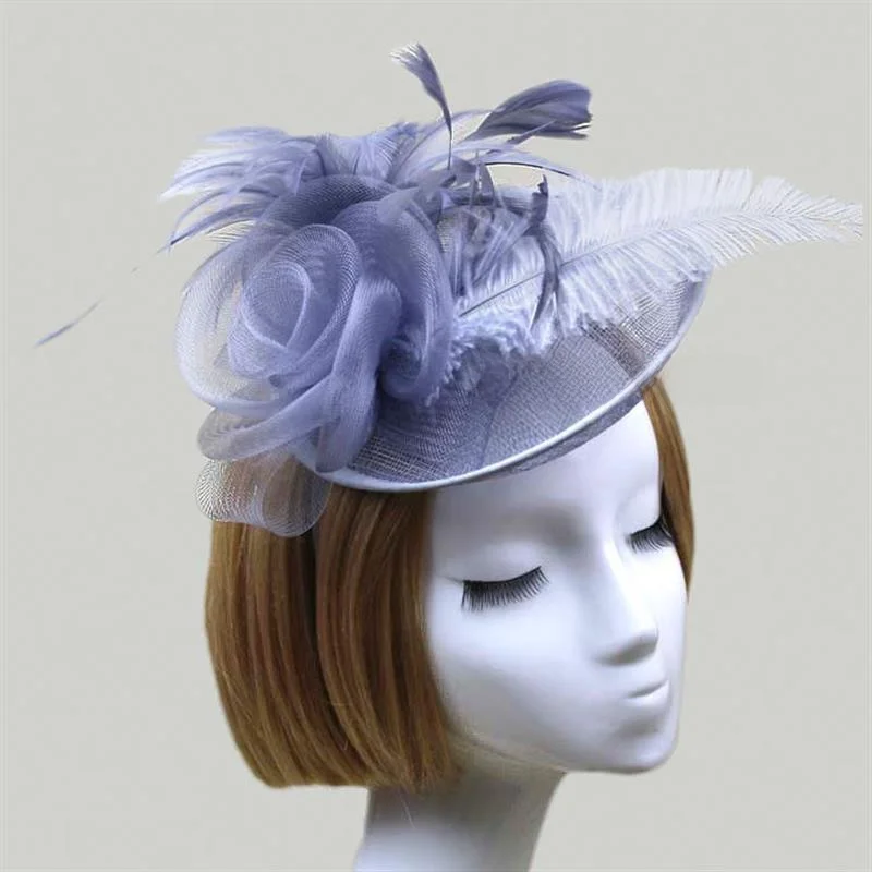 

Свадебная шляпа из тюля с перьями, головной убор с шариком, заколка для волос, аксессуары для волос, свадебный головной убор, модная шляпа