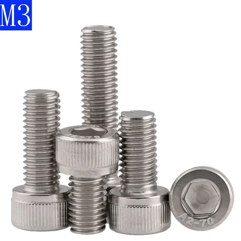 M3 x 0.5 / 3mm 304 Stainless Steel SOCKET HEAD Caps Screws  Allen Hex Socket Cap Head DIN 912 A2 / 70