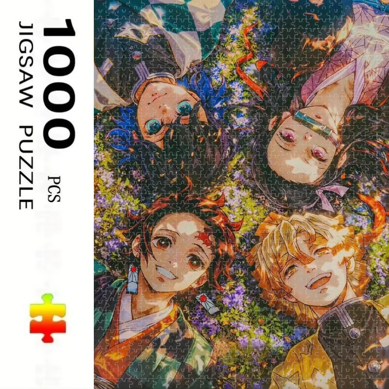500/1000/1200/2000PCS Puzzles for Adults Anime Demon Slayer Jigsaw Puzzles Brain Challenge Game Gift Home Decor