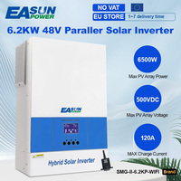 EASUN Parallel 6.2KW Hybrid Solar Inverter MPPT Pure Sine Photovoltaic Inverter 48V 220VAC On Grid 120A Solar Charger PV 500VDC