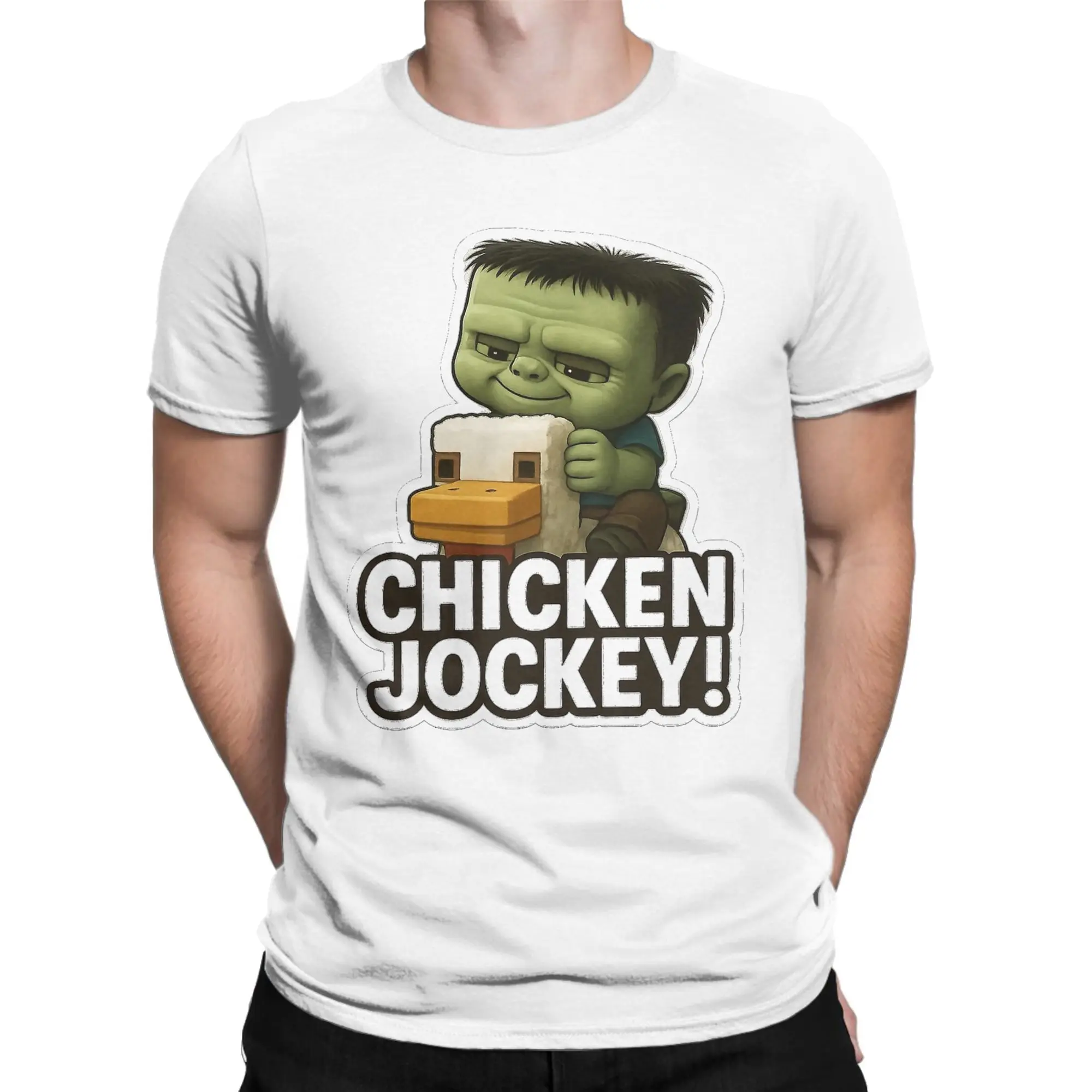 

Steve's Lava Chicken Jockey Apparel Men Women T Shirts Pure Cotton Tee Print Tops T-shirt