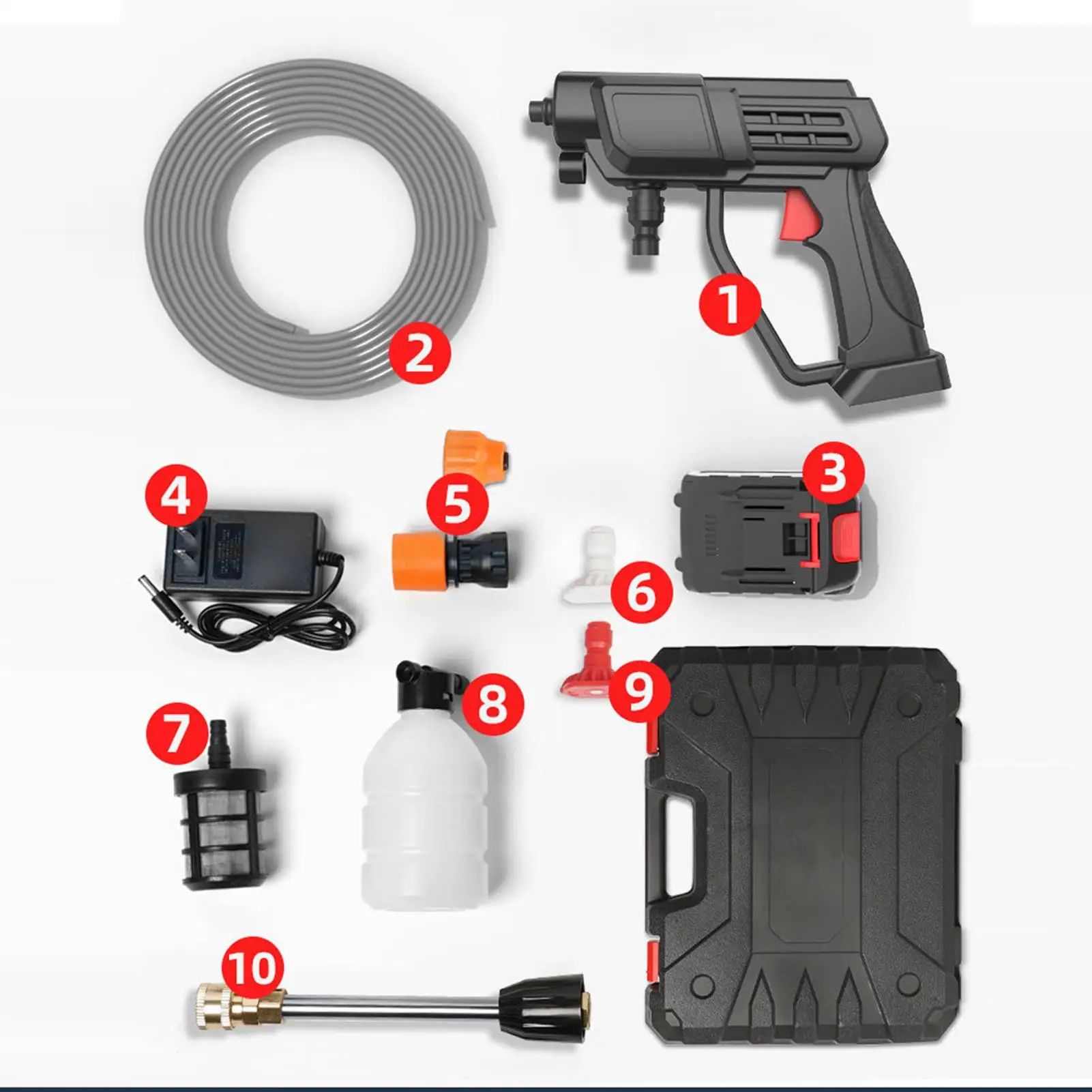 

Электрическая мойка высокого давления с нескользящей ручкой, работающая от аккумулятора, беспроводная, для автомобилей, внедорожников, грузовиков, седанов