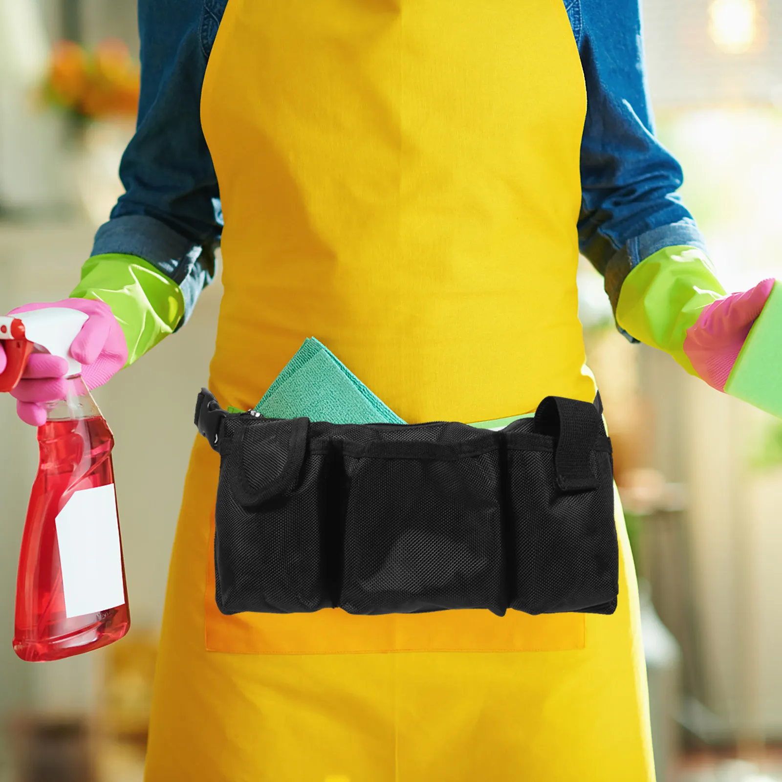 Canvas Tool Storage Waist Bag Professional Cleaner Belt Garden Tools Pocket Holder Adjustable Work Apron Organizer Utility Spray