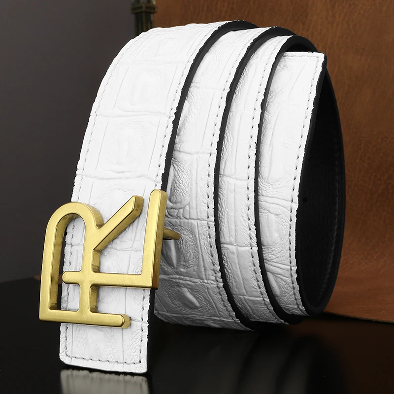 Hot High Quality Casual Luxury Famous Brand Letter Slide Buckle Leather Fashion Belts Men Designer Fancy Jeans Ceinture Homme