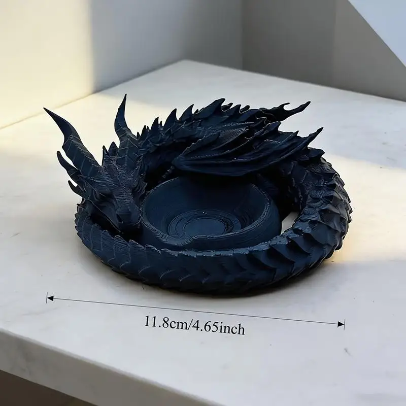 Kreatives Gothic 3D-Druck-Drachentablett im Dark-Stil, Kunststoff-Schmuckaufbewahrungstablett, dekorativer Schreibtisch-Organizer, Schlüsselhalter – Detail 8