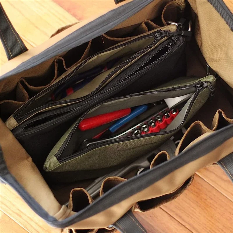 3Pcs Tool Bag Zipper Pouch,File Folders,Multipurpose Storage Organizer Tool Pouches With Zipper For Accessary,Stationary