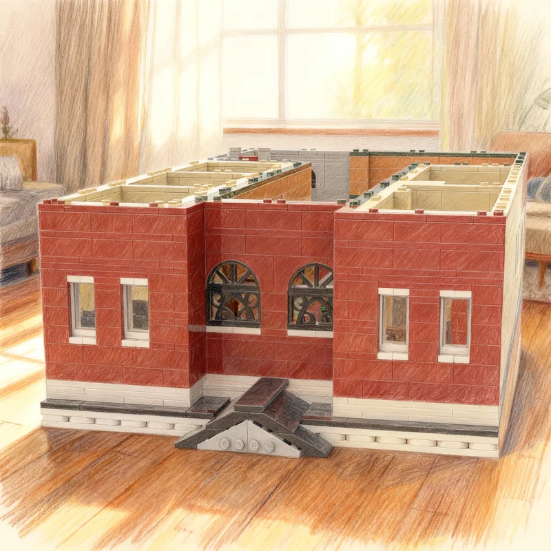 

2360 деталей MOC Iwatodai Dorm Modular Part 2: Модель уличной сцены первого этажа, строительные блоки, креативный подарок, декор для витрин, премиум-качество