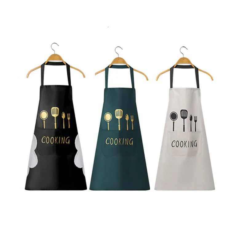 kitchen Apron woman Household man Cooking Men Women chef Oil-proof Waterproof Adult Fashion Coffee Overalls Wipe Hand pinafore