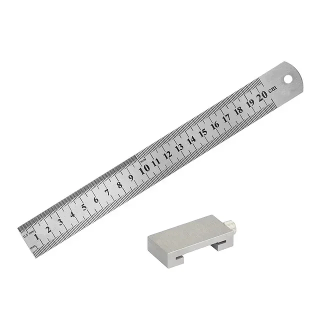 Nieuwe draagbare nauwkeurige positionering houtbewerkingsgereedschap timmerwerk stalen liniaal positionering limiet blok meten markeringsmeter - afbeelding 1