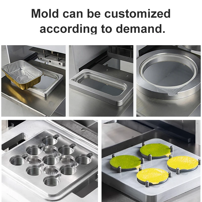 Pneumatic Aluminum Foil Film Sealing Machine for Bowls Trays Food Container Sealer for Fast Food Meat Fruit Packaging