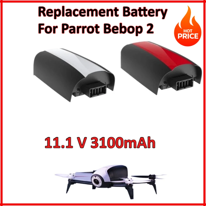 

11.1 V 3100mAh Lipo Polymer Battery Large Capacity Rechargeable Battery Drone Parts for Parrot Bebop 2 RC Drone Accessories