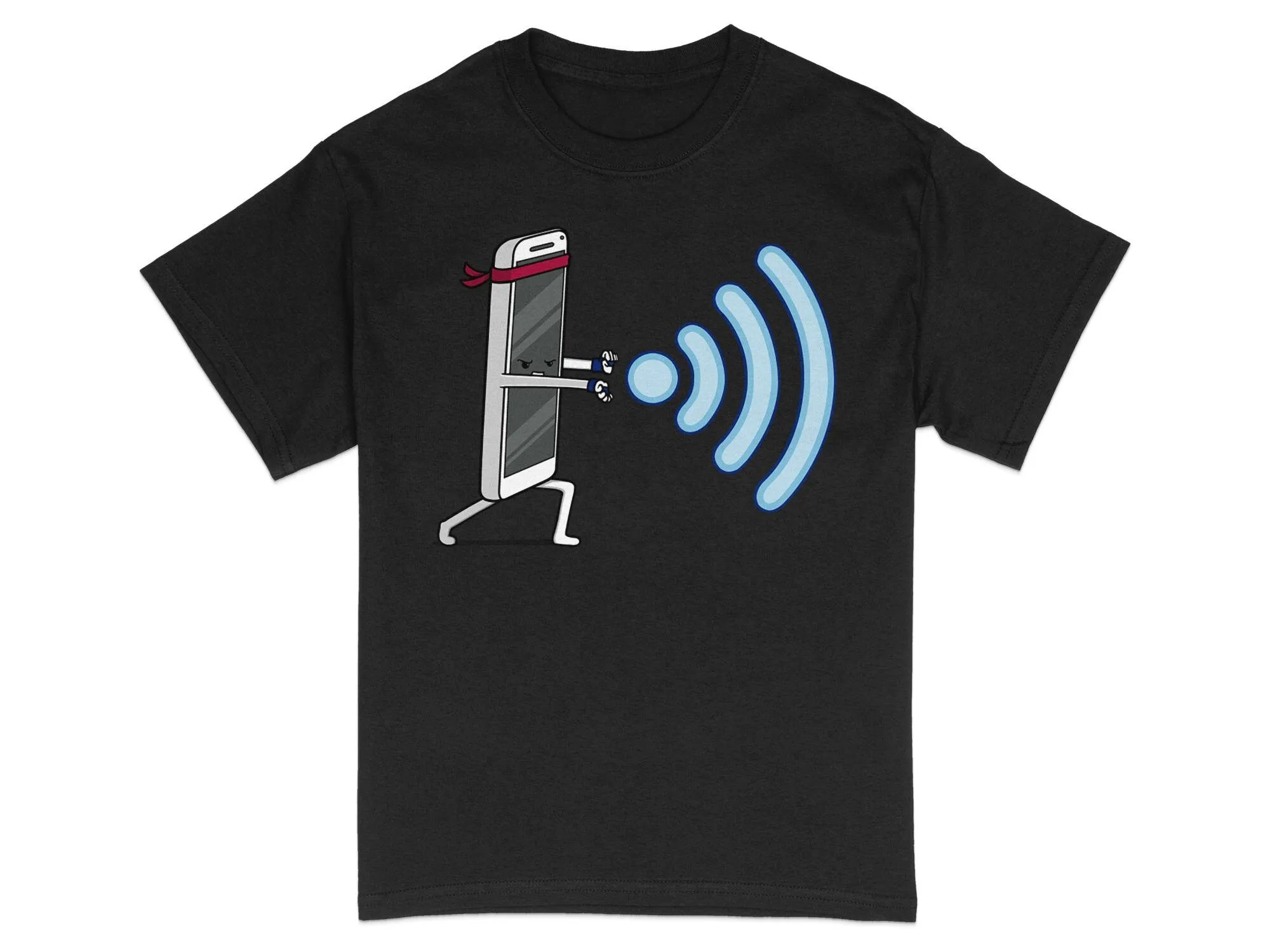 Cartoon Smartphone Character T Shirt Funny Tech Illustration