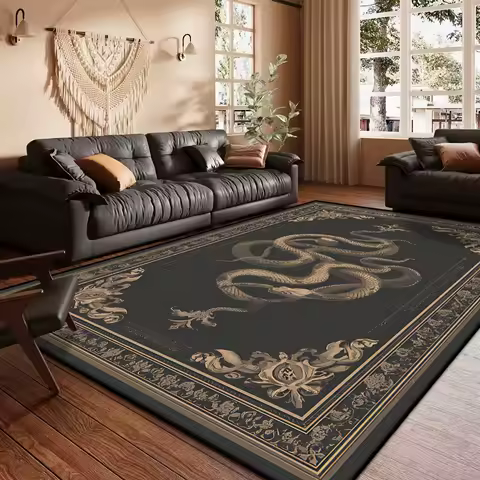 French Retro Style Creative Living Room Carpet Floral Pattern Kitchen Corridor Bedroom Mat Home Decoration Easy Care Sofa Rug