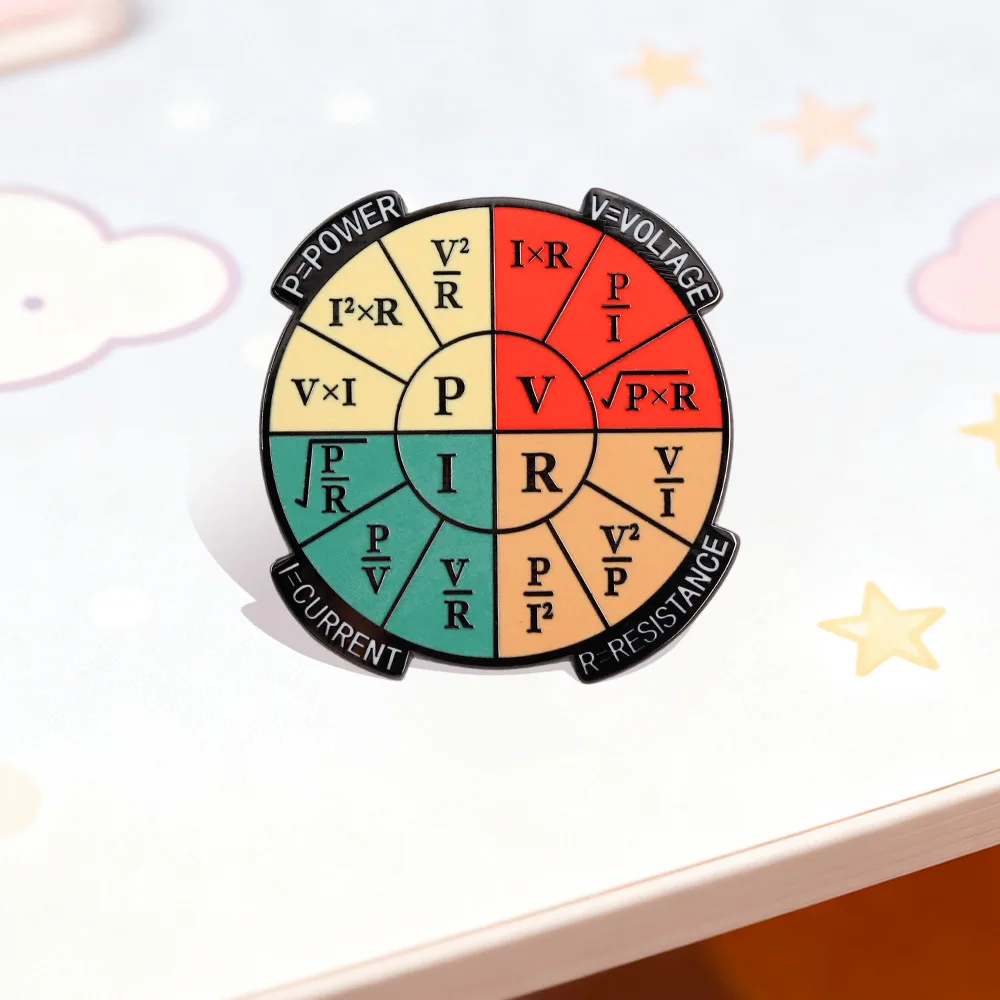 Ohm's Law Badge Electrician Electrical Engineering Student Physics Student Ohm's Law Formula Brooch Clothing Accessories