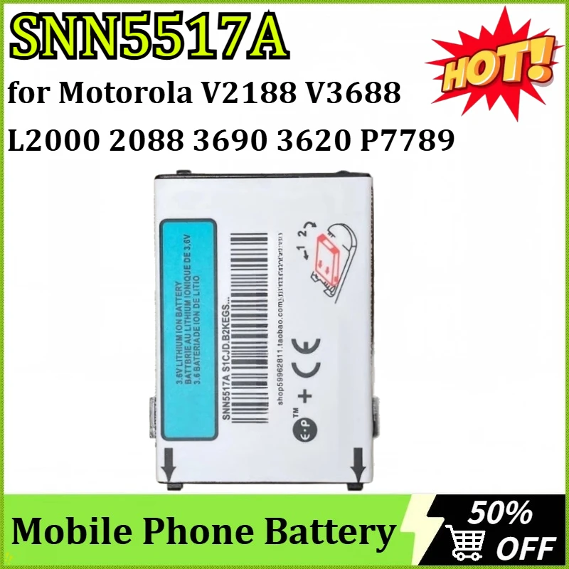 

New SNN5517A Battery for Motorola V2188 V3688 L2000 2088 3690 3620 P7789 8160 T189 V50 V998 L708WINGS V998 Mobile Phone Battery