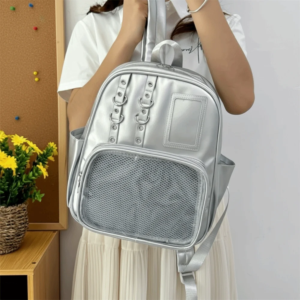 

Kawaii Transparent Transparent Rucksack PU Lolita Ita Bag DIY Display Personality Display Knapsack Students
