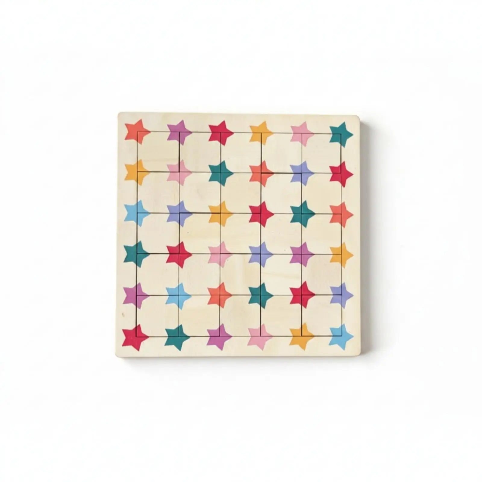 Color Matching Board Game for Toddlers Wooden Star Puzzle Toy Preschool Learning Activity for Kids