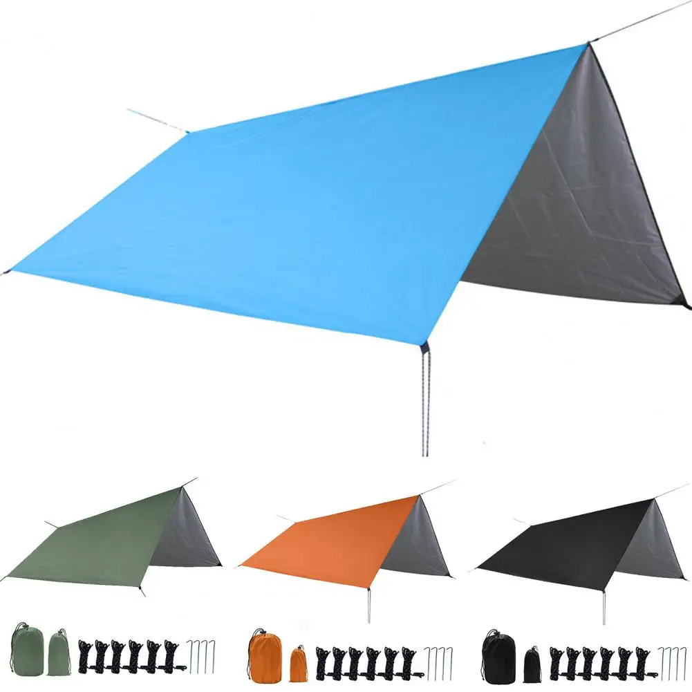 Camping Tent 1 Set Wraparound Waterproof Perforated Design  Square Canopy Camping Mat Camping Supply