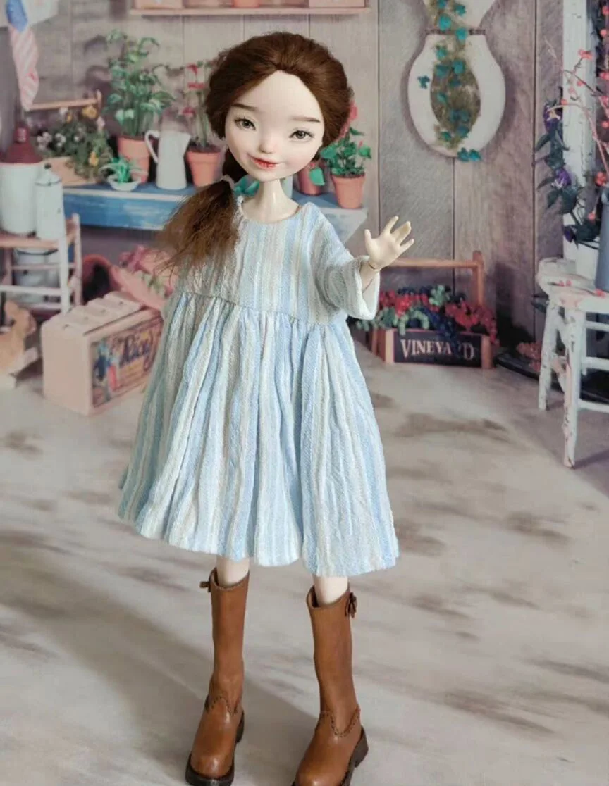 Hot 1pcs Rural style clothes blythe doll outfit dress 1/6 30cm(Fit for Pullip,Ob22/24/26, Licca)